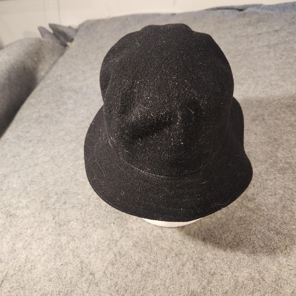 Vintage Y2K Kangol Hat Bucket Mens Medium Black Wool Lahinch Street Hip Hop - Picture 3 of 10